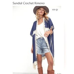 Free People Sundial Crochet Kimono